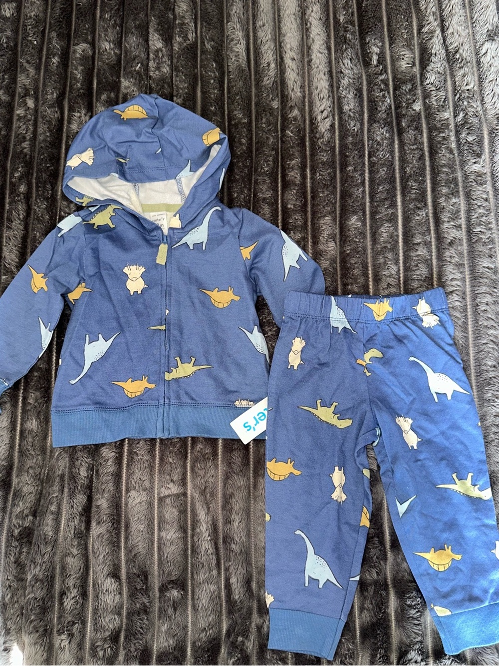 Carters Blue Dinosaur Hooded outfit